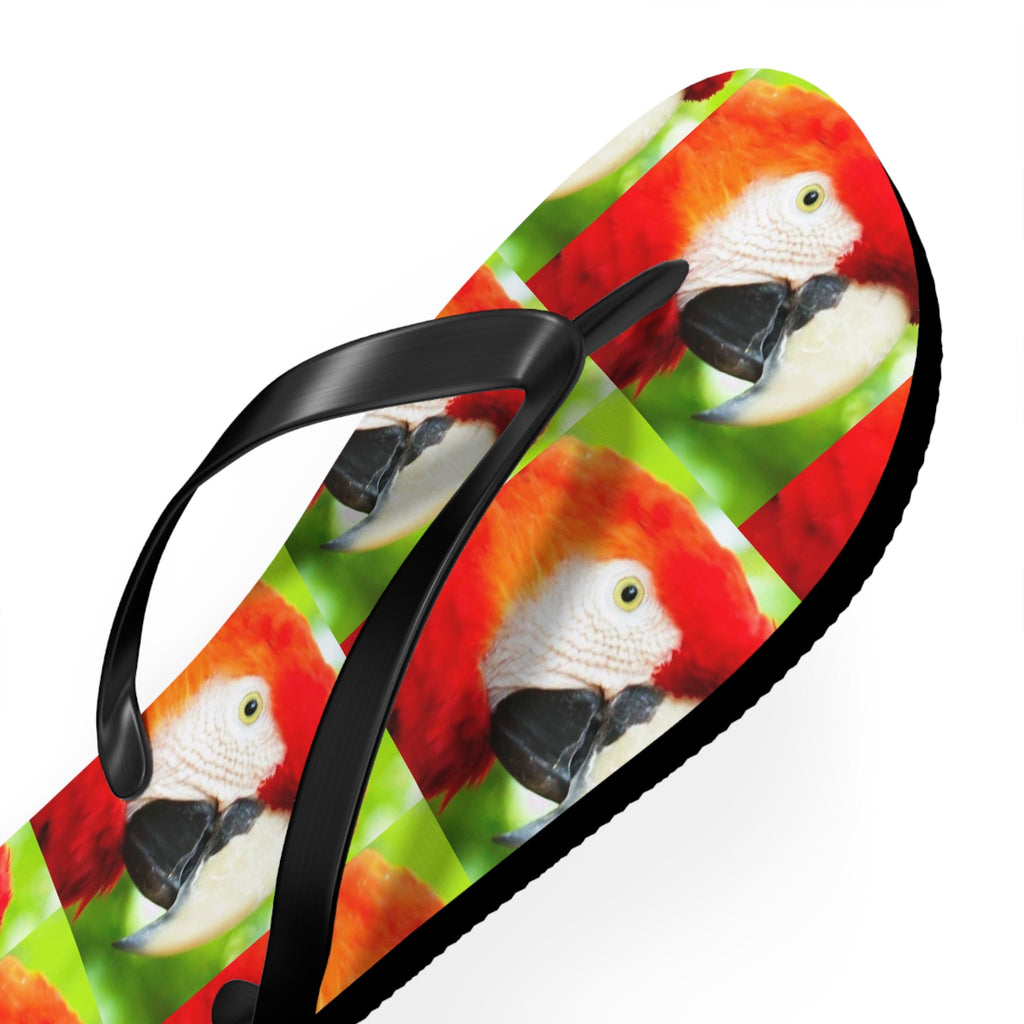 Scarlet Macaw Parrot Flip Flops