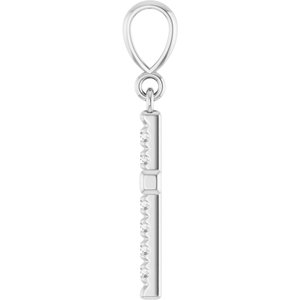 Platinum 1/5 CTW Lab-Grown Diamond French-Set Cross Pendant