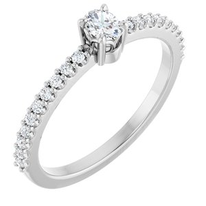 14K White Gold 1/3 CTW Natural Diamond Ring
