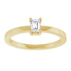 14K Yellow Gold 1/4 CT Lab-Grown Diamond Ring