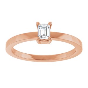 14K Rose Gold 1/4 CT Lab-Grown Diamond Ring