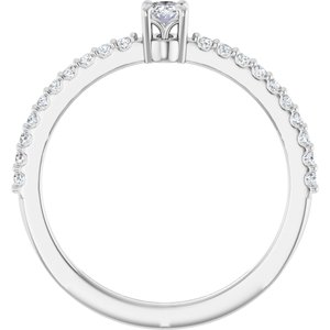 Platinum 1/3 CTW Natural Diamond Ring