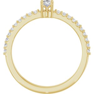 14K Yellow Gold 1/3 CTW Natural Diamond Ring