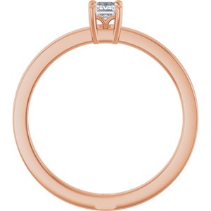 14K Rose Gold 1/4 CT Lab-Grown Diamond Ring
