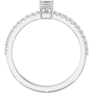 14K White Gold 3/8 CTW Lab-Grown Diamond Ring