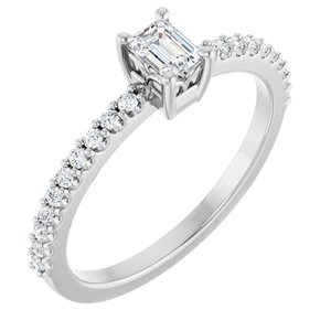 Sterling Silver 3/8 CTW Lab-Grown Diamond Ring