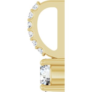 14K Yellow Gold 4 mm Round .025 CTW Natural Diamond Semi-Set Charm/Pendant – image 5