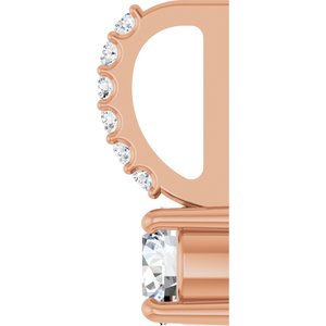 14K Rose Gold 4 mm Round .025 CTW Lab-Grown Diamond Semi-Set Charm/Pendant – image 5