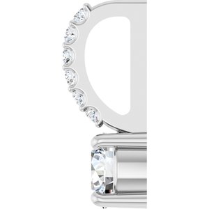 14K White Gold 4 mm Round .025 CTW Lab-Grown Diamond Semi-Set Charm/Pendant – image 6