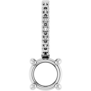 Sterling Silver 4 mm Round Accented Charm/Pendant Mounting – image 2