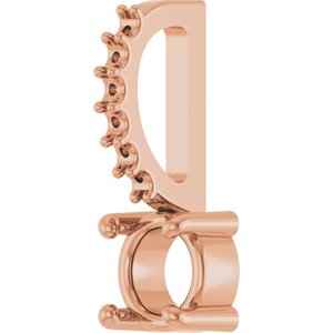 14K Rose Gold 4 mm Round Accented Charm/Pendant Mounting – image 4