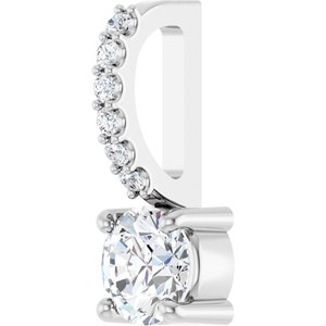 14K White Gold 4 mm Round .025 CTW Lab-Grown Diamond Semi-Set Charm/Pendant – image 4