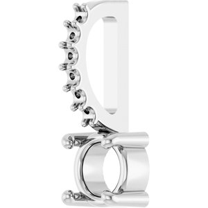 14K White Gold 4 mm Round Accented Charm/Pendant Mounting – image 4