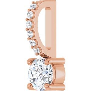 14K Rose Gold 4 mm Round .025 CTW Lab-Grown Diamond Semi-Set Charm/Pendant – image 4