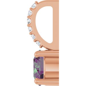 14K Rose Gold Lab-Grown Alexandrite & .025 CTW Natural Diamond Charm/Pendant – image 3