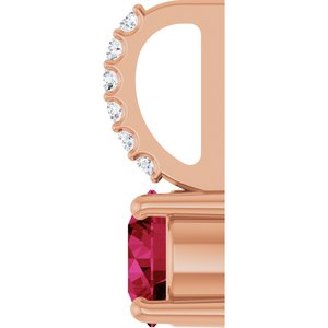 14K Rose Gold Natural Ruby & .025 CTW Natural Diamond Charm/Pendant – image 3