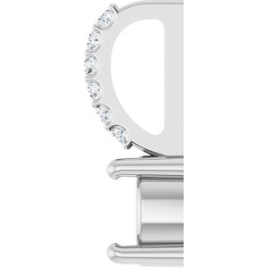 14K White Gold 5 mm Round .025 CTW Natural Diamond Semi-Set Charm/Pendant – image 6