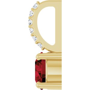 14K Yellow Gold Natural Mozambique Garnet & .025 CTW Lab-Grown Diamond Charm/Pendant – image 3