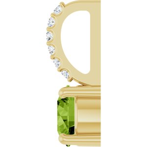 14K Yellow Gold Natural Peridot & .025 CTW Lab-Grown Diamond Charm/Pendant – image 3
