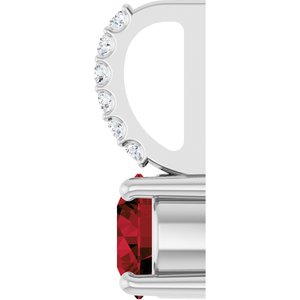Sterling Silver Natural Mozambique Garnet & .025 CTW Lab-Grown Diamond Charm/Pendant – image 3