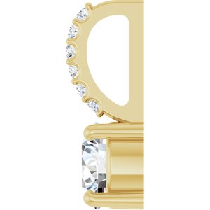 14K Yellow Gold 5 mm Round .025 CTW Natural Diamond Semi-Set Charm/Pendant – image 5