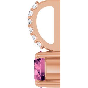 14K Rose Gold Natural Pink Tourmaline & .025 CTW Natural Diamond Charm/Pendant – image 3
