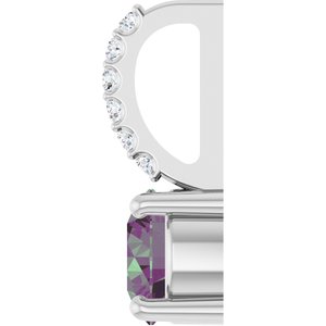 Sterling Silver Lab-Grown Alexandrite & .025 CTW Natural Diamond Charm/Pendant – image 3