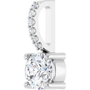 14K White Gold 1/2 CTW Natural Diamond Charm/Pendant – image 2