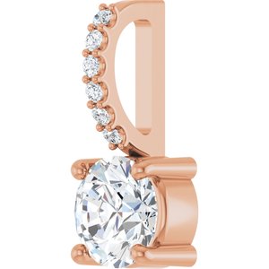14K Rose Gold 1/2 CTW Natural Diamond Charm/Pendant – image 2