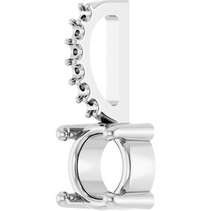 Sterling Silver 5 mm Round Accented Charm/Pendant Mounting – image 4