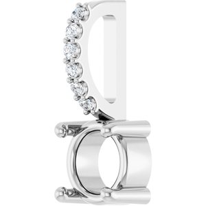 Platinum 5 mm Round .025 CTW Lab-Grown Diamond Semi-Set Charm/Pendant – image 4