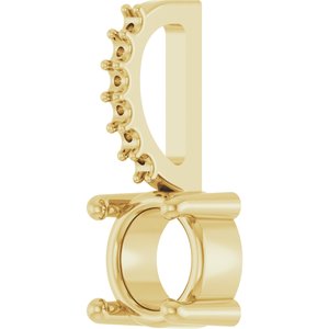 14K Yellow Gold 5 mm Round Accented Charm/Pendant Mounting – image 4