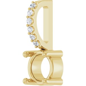 14K Yellow Gold 5 mm Round .025 CTW Natural Diamond Semi-Set Charm/Pendant – image 4