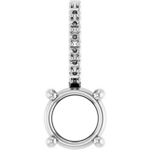 Platinum 5 mm Round Accented Charm/Pendant Mounting – image 2