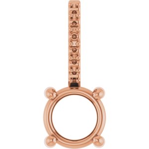 14K Rose Gold 5 mm Round Accented Charm/Pendant Mounting – image 2