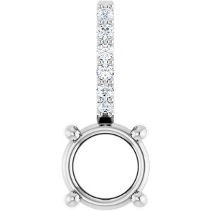 Sterling Silver 5 mm Round .025 CTW Lab-Grown Diamond Semi-Set Charm/Pendant – image 2