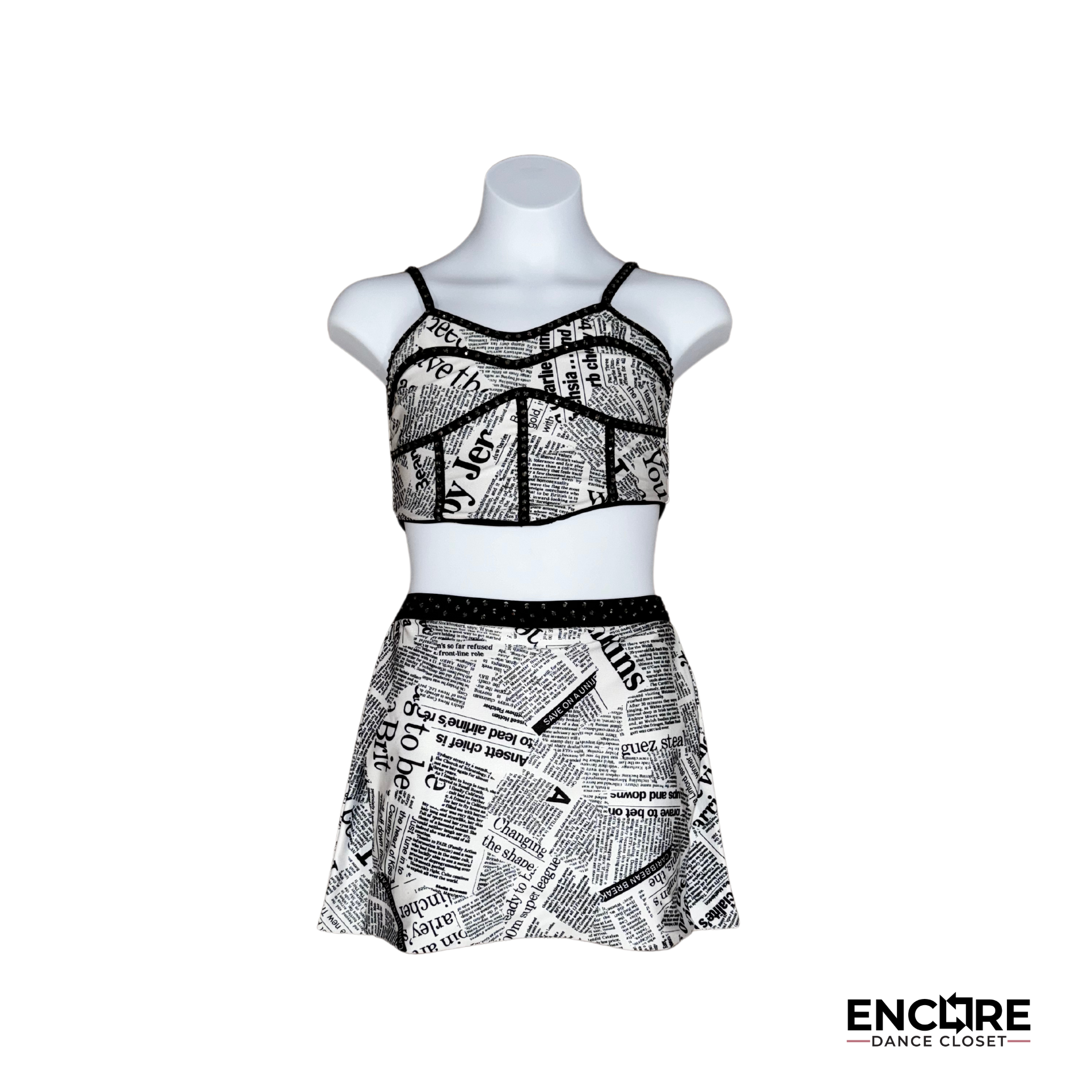 Black & White Newspaper Print Costume