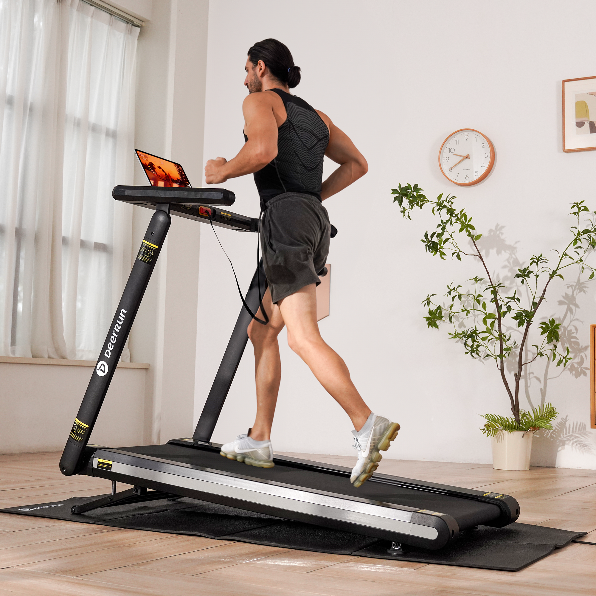 DeerRun X20 Treadmill with 15% Auto Incline Full Running Deck Treadmill | 400 lbs, 11.3 mph