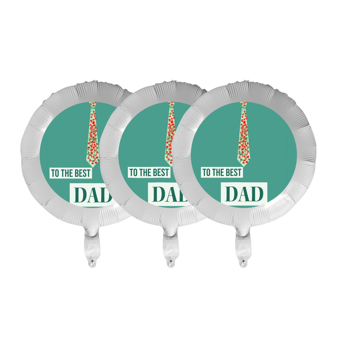 Best Dad Ever Polka Dots 18-inch Custom Aluminum Foil Balloons - Pack of 3 (Made in USA)