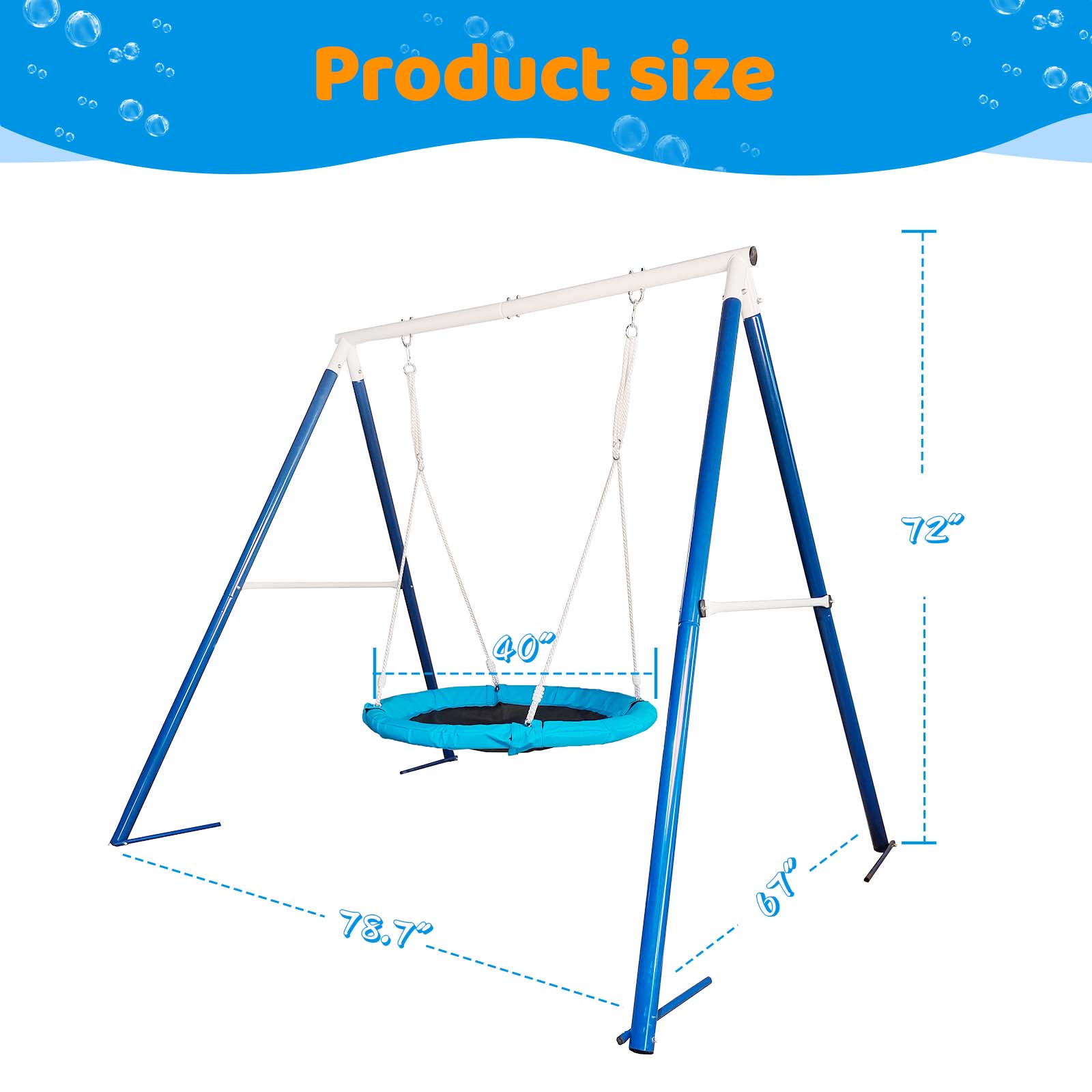 Metal Swing Set for Kids – Outdoor Playground Equipment with Disc Swing