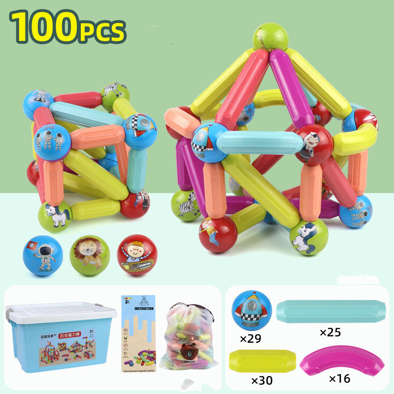 DIY Magnetic Construction Set – Creative Magnetic Rod Building Blocks for Kids