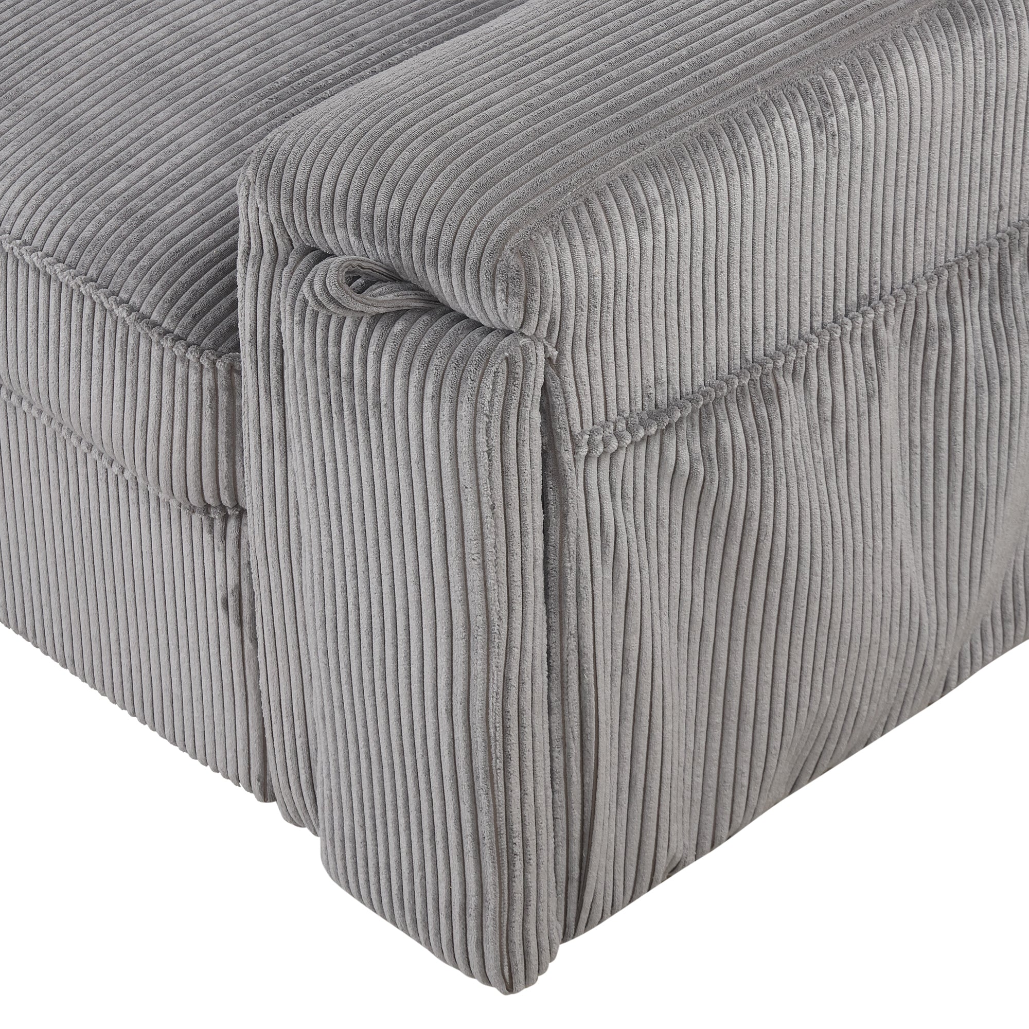 U_STYLE Upholstery Sleeper Sectional Sofa with Storage Bags and 2 cup holders  on Arms