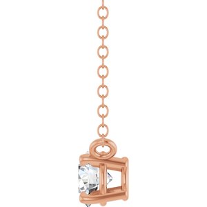 14K Rose Gold 1/2 CT Lab-Grown Diamond Solitaire 18" Necklace