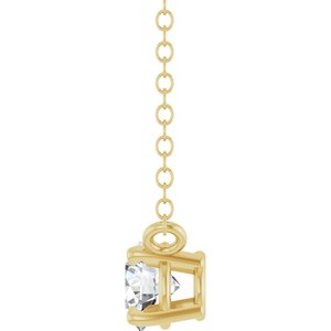14K Yellow Gold Lab-Grown Moissanite Solitaire 18" Necklace