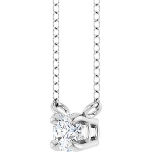 Sterling Silver 1/6 CT Lab-Grown Diamond Solitaire 18" Necklace