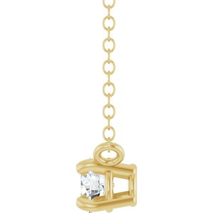 14K Yellow Gold 1/6 CT Lab-Grown Diamond Solitaire 18" Necklace