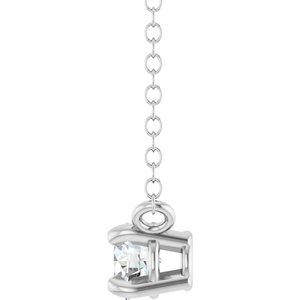 14K White Gold 1/6 CT Lab-Grown Diamond Solitaire 18" Necklace