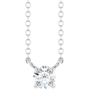 Sterling Silver 1/6 CT Lab-Grown Diamond Solitaire 18" Necklace