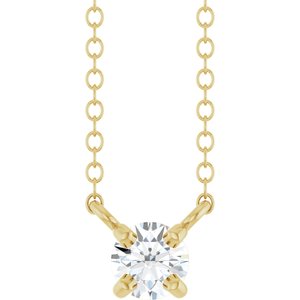 14K Yellow Gold 1/6 CT Lab-Grown Diamond Solitaire 18" Necklace