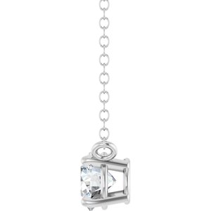 Sterling Silver 1/3 CT Lab-Grown Diamond Solitaire 18" Necklace